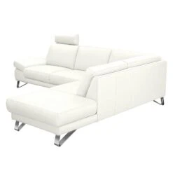 Canapé D'angle Silvano -Meilleur Meubles Magasin ecksofa silvano kunstleder weiss ottomane davorstehend rechts 443604