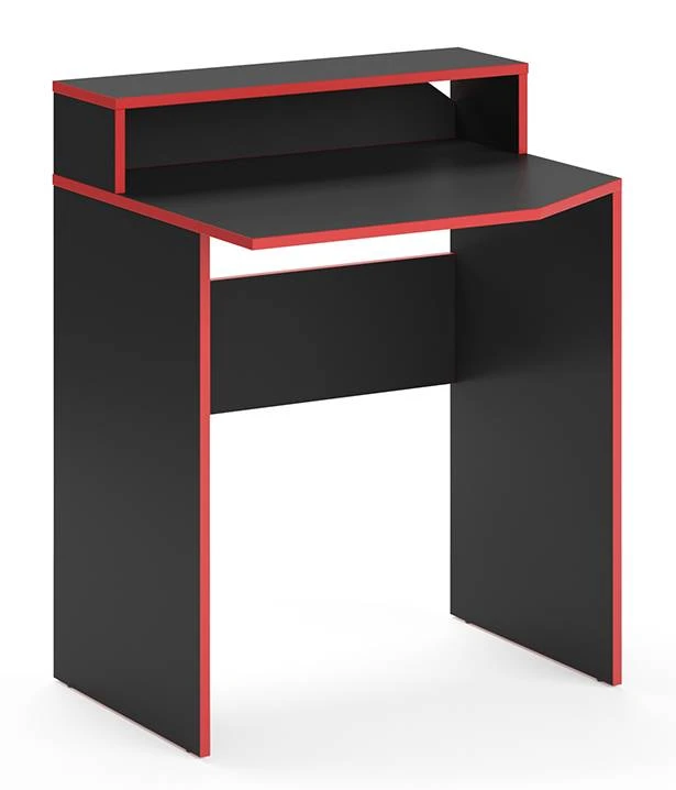 Bureau Ordinateur Kron Noir/rouge Court 3 Bureau Ordinateur Kron Noir/rouge Court