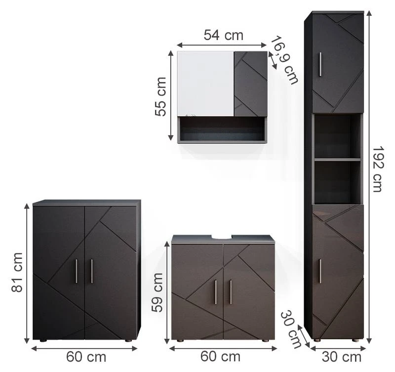 Salle De Bain Irma Anthracite (4 élém.) 9 Salle De Bain Irma Anthracite (4 élém.) – Image 7