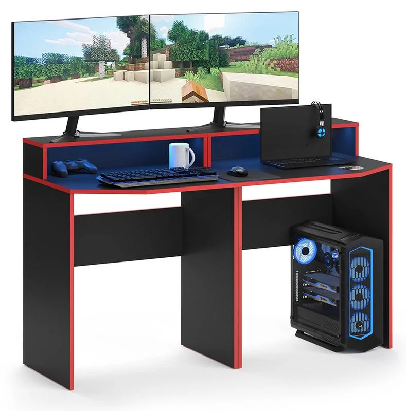 Bureau Ordinateur Kron Noir/rouge Set 4 5 Bureau Ordinateur Kron Noir/rouge Set 4 – Image 3