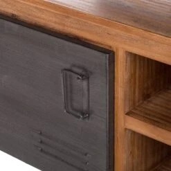 Meuble TV MANCHESTER 2 Rangements Milieu -Meilleur Meubles Magasin lowboard manchester ii akazie massiv metall 4882940