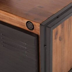 Meuble TV MANCHESTER 2 Rangements Milieu -Meilleur Meubles Magasin lowboard manchester ii akazie massiv metall 4882944