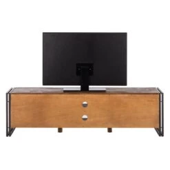 Meuble TV MANCHESTER 2 Rangements Milieu -Meilleur Meubles Magasin lowboard manchester ii akazie massiv metall 4882948