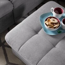 Pouf Repose-pieds Ayna -Meilleur Meubles Magasin polsterhocker ayna microfaser platin 4947740