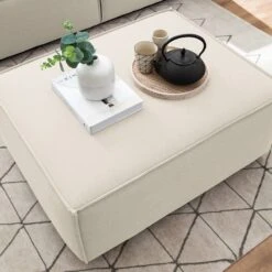 Repose-pieds KINX Rectangulaire -Meilleur Meubles Magasin polsterhocker kinx webstoff stoff osta altweiss 4647536