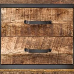 Meuble TV Hunter -Meilleur Meubles Magasin tv lowboard hunter mango massiv metall mango blaugrau 4414488