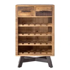 Range-bouteilles Tamati -Meilleur Meubles Magasin weinregal tamati altholz pinie metall pinie dunkel schwarz 4920732